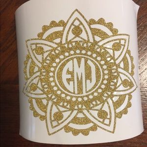 Mandala monogram decal